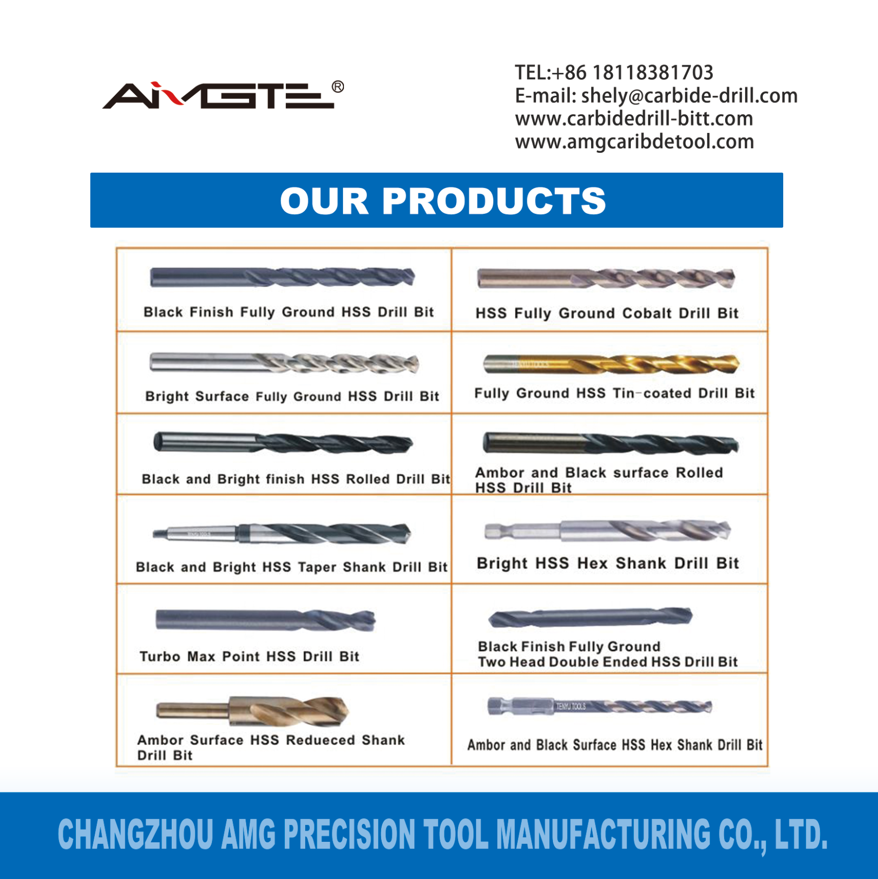 AMG High Speed Steel DIN338 M2 Fully Ground Long Twist Drill Bits HSS Deep Hole