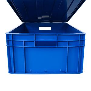 Buy cheap Foldable 300*200*148mm Stackable Plastic Turnover Box with Lids Orange Industrial Crates from wholesalers