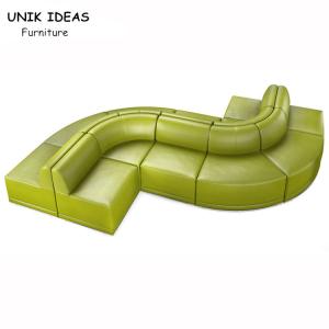 Buy cheap 4 Seater Club Lounge Sofa Grey U Shaped   Gray S Arc Shape Vintage Style Restaurant from wholesalers