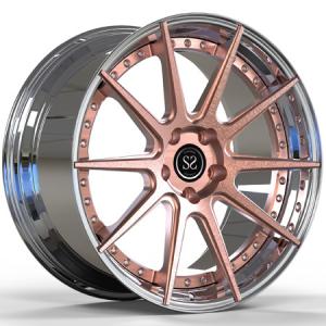 Buy cheap 20 Inch Aluminum Alloy Forged 2 Piece Wheels Bronze Brushed Center Polished Barrel Cadillac CTS-V Rim from wholesalers