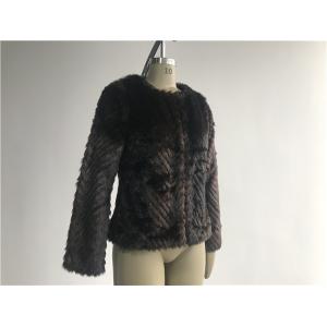 Buy cheap Warm Womens Brown Faux Fur Jacket , Collarless Chubby Short Coat TWS019919 from wholesalers