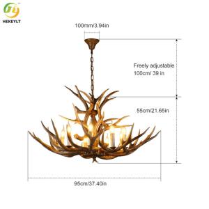 Buy cheap E14 Rustic Deer Antler Chandelier Lighting 8 Light Large Resin from wholesalers
