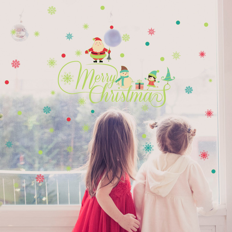 Buy cheap Merry Christmas Wall Stickers Removable Self Adhesive Glow In Dark Home Decor from wholesalers