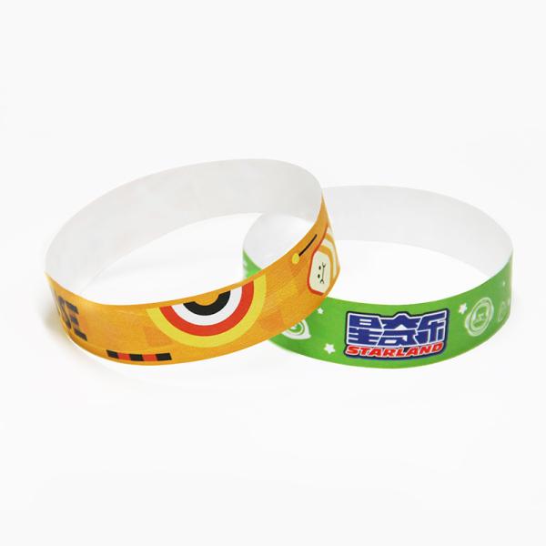 Security Tyvek Paper Wristbands with Sequential Numbering Custom Logo Printing