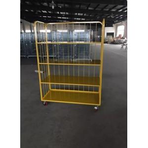 Buy cheap Three Side Powder Coated Warehouse Storage Racks Folding Pallet Logistic Trolley Foldable logistic trolley from wholesalers