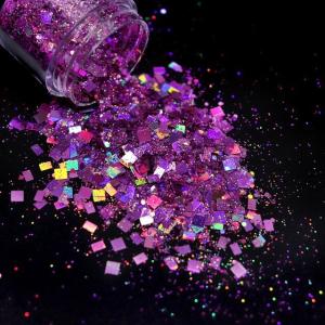 Buy cheap Indoor Ornament Chunky Glitter Powder PET Material Hexagon Shaped Nail Decoration Supplies for Christmas Hexagon Mixed from wholesalers