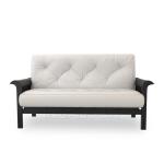 Buy cheap Black Metal Frame Aluminium Fabric Sofa Upholstery With White Velvet Two Seater from wholesalers
