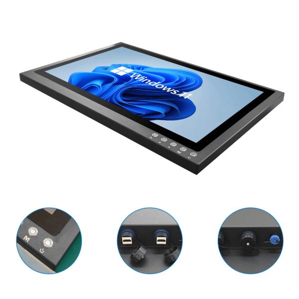 Black Stainless Steel Waterproof LCD Monitor with Brightness 1000-1500Nits and