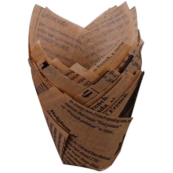 Buy cheap Baked Canapes Newspaper Christmas Retro Tulip greaseproof Paper Cups from wholesalers