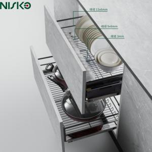 Multipurpose 2 Tier Pull Out Wire Basket Drawers Cutlery Tray