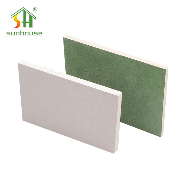 4x8 Water Resistant Plasterboard Moisture Resistant Sheetrock 15mm Gypsum Board