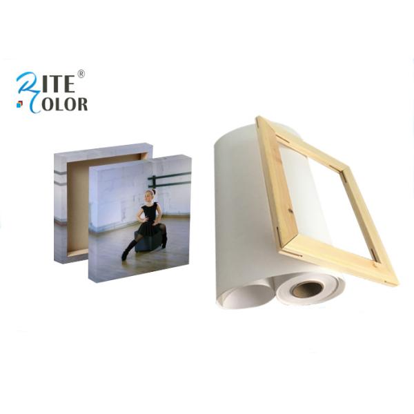 Quality Bright White Stretched Matte Canvas Roll 260gsm Polyester Print Fabric for sale