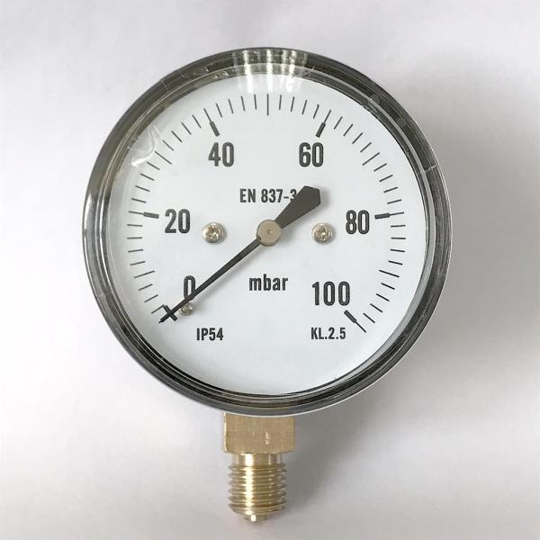 Quality ABS Capsule Pressure Gauge Radial Mount 100 Mbar Bellows Manometer for sale
