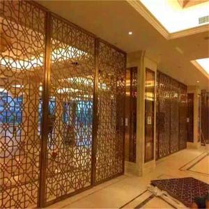 Buy cheap laser cut screen room divider panels with bronze gold rose goldblack PVD color from wholesalers
