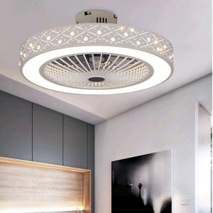 220V 55cm Smart Ceiling Fan Light with APP and Controller Control Fashion Round