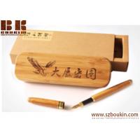 Buy cheap Large-capacity wooden pencil case  polished by hand custom engraving printing logo advertising promotional gift product