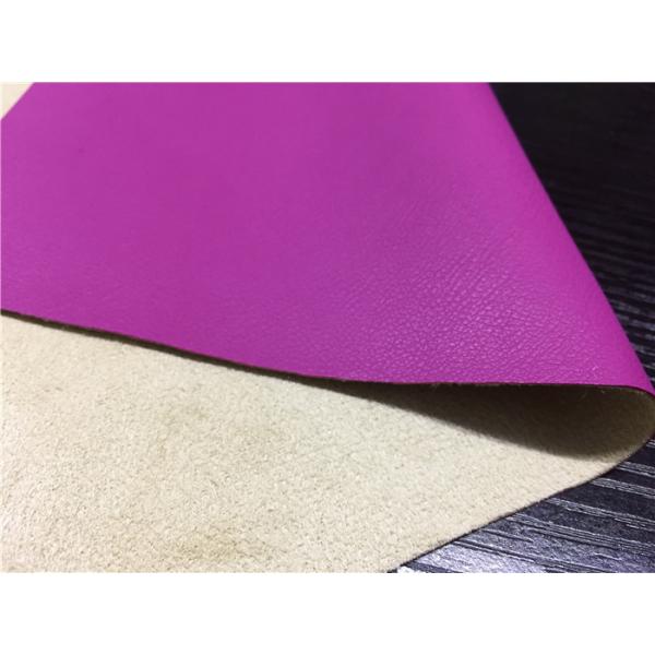 Buy cheap Waterborne 0.60mm Pu Synthetic Leather With Suede Fabric Backing Fuschia Color from wholesalers