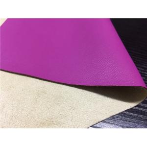 Buy cheap Waterborne 0.60mm Pu Synthetic Leather With Suede Fabric Backing Fuschia Color from wholesalers