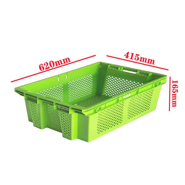 Quality Meat Plastic Grocery Crates Basket Agriculture Stackable Nestable Moving Box for sale