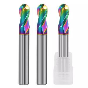 Buy cheap YingBa 4MM 6MM 8MM 2F Carbide Colorful Coating Ball Nose End Mill for Aluminum from wholesalers