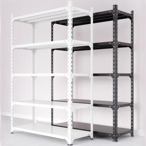 Powder Coated Light Duty Shelving Slotted Angle Metal Rack Adjustable Pitch
