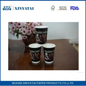 Paper Material Double Walled Paper Coffee Cups , Biodegradable Compostable Paper