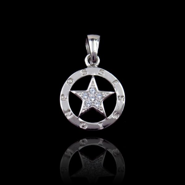 Quality Star Style Silver Cubic Zirconia Pendant For Anniversary , Engagement for sale