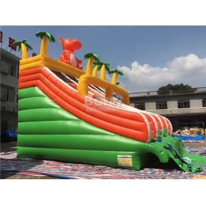 Commercial Inflatable Pool Slide Jungle Theme Water Slide With Swimming Pool