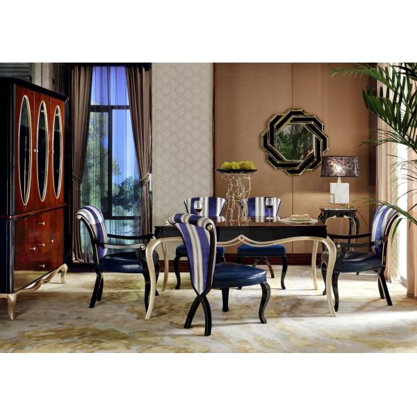 Luxury room New classic Furniture Dining Tables and Wine Cabinet in glossy