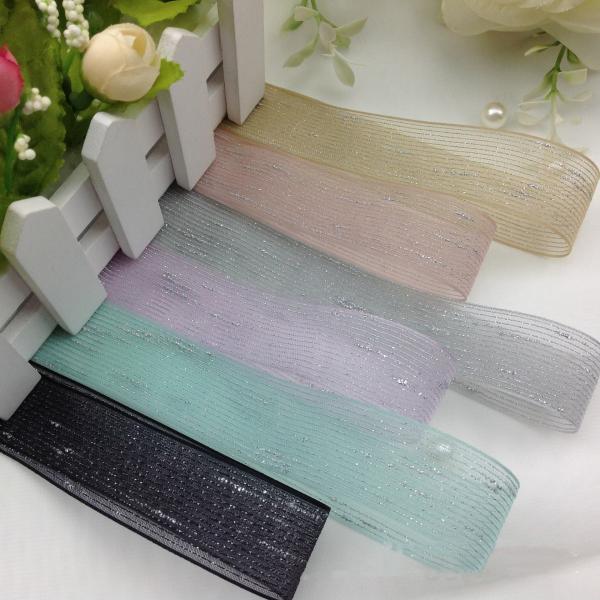 Buy cheap mesh webbing wired organza DIY gift 10 Yards Per Roll Christmas Decorative Metallic Foil Poly Mesh Ribbon from wholesalers