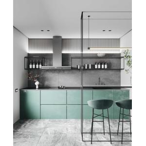 Buy cheap Quarter Round Style Residence Kitchen Cabinet With Acrylic Lacquer Doors Or PVC Membrane Finish from wholesalers