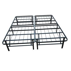 Hotel Queen Size Metal Folding Bed Frame with Storage Space in Coastal Design