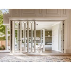 Anodizing Bifold Folding Glass Windows Noise Reduction Windproof