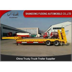 Buy cheap 13 Meters 3 Axle Lowboy Trailer 60 Tons Hydraulic Ladder Yellow Color from wholesalers