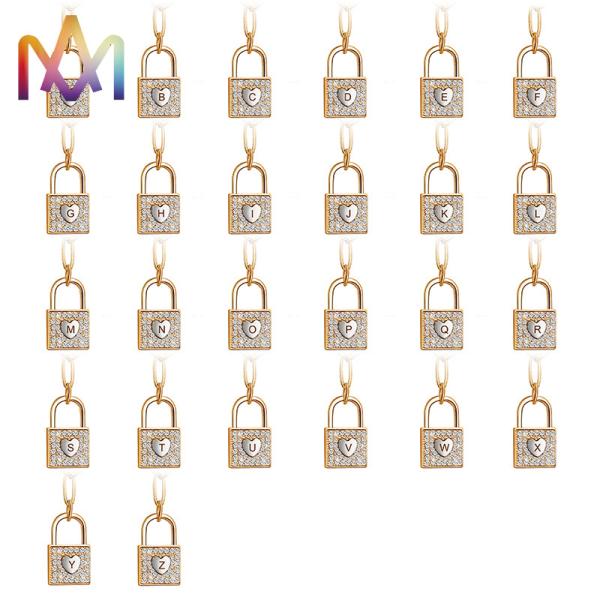 Buy cheap Unisex 50cm Chain Brass SS Initial Lock Necklace from wholesalers