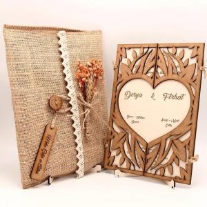 Buy cheap Rustic Wood Invitation with Guest Name Tag Rustic Wooden Laser Cut Invitation with Rustic Envelope from wholesalers