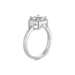 Buy cheap Women'S 925 Sterling Silver Square Solitaire Cubic Zirconia Engagement Ring With CZ from wholesalers