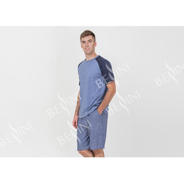 Quality Breathable Mens Designer Loungewear Sets Polycotton Jersey Raglan Sleeve Tee for sale