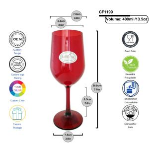 Buy cheap 400ml Tritan Crystal Glass Transparent Fun Plastic Wine Cup ODM from wholesalers