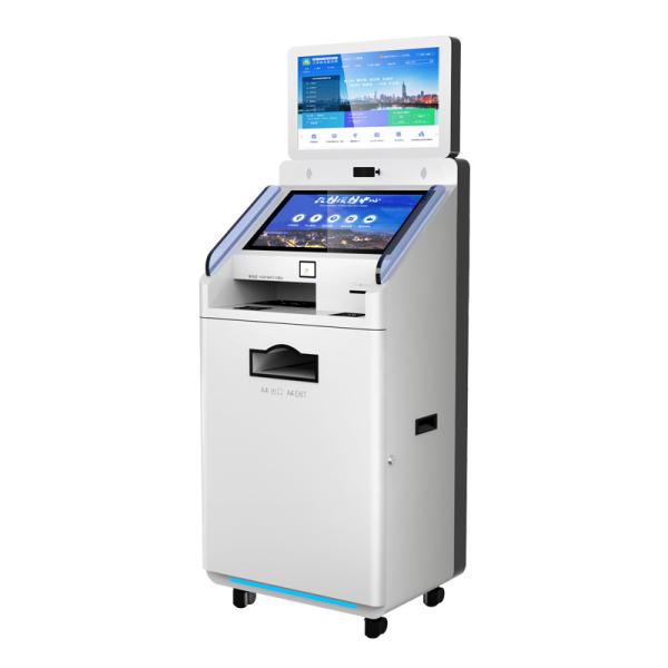 Quality Official Management Building Self Service Kiosk Payment Terminal Metal Key Board Qr Code Scanner Printer Pos Location for sale