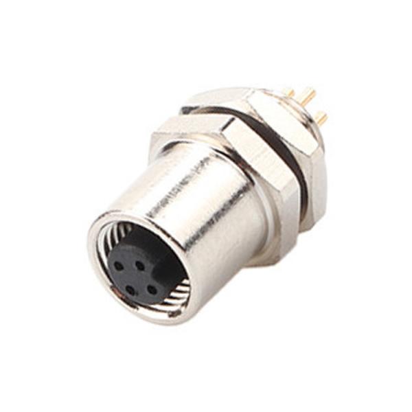 China Factory M5 Code-A 4Pin Panel Flange PCB Female Socket Circular Connector IP67 on sale China Factory M5 Code-A 4Pin Panel Flange PCB Female Socket Circular Connector IP67 on sale
