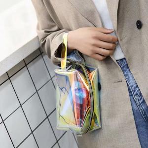 Holographic Transparent PVC Cosmetic Bag Hologram W21x11HxD7.5cm