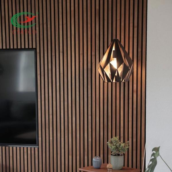 Fire Resistant MDF Wood Panel Veneer 3D PET Composite Sound Absorbing
