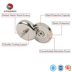 Buy cheap Max Working Temperature 80 Celsius 35 LB Pull Power Ferrite Cup Magnets for Mounting from wholesalers