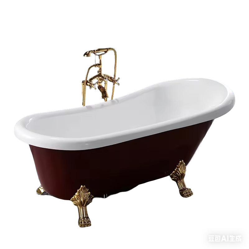 Buy cheap Red Acrylic Slipper Bathtub with 5-year Warranty and Customizable Size for Freestanding Installation from wholesalers