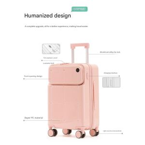 Buy cheap 1084 Front-opening TSA-approved trolley case, ABS+PC aluminum frame luggage versatile travel luggage from wholesalers