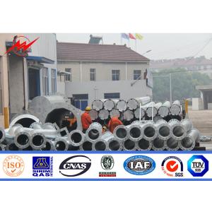 China 12m Distribution Pole Galvanized Electric Steel Power Pole Cross Arm on sale