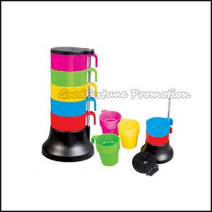 Buy cheap customed logo promotion stacked 4pcs set Eco pp rainbowcoffee water milk bottle mug cup from wholesalers