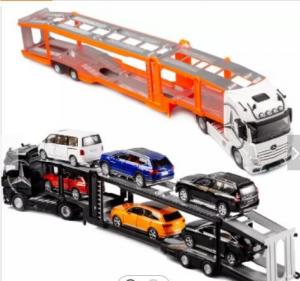 China Custom Carriage Trailer Truck Toys Diecast Model For Collection And Creative Gift Alloy With Sound And Light Car Toy on sale