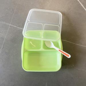 Reusable PP 3 Compartment Bento Lunch Box 1000ml